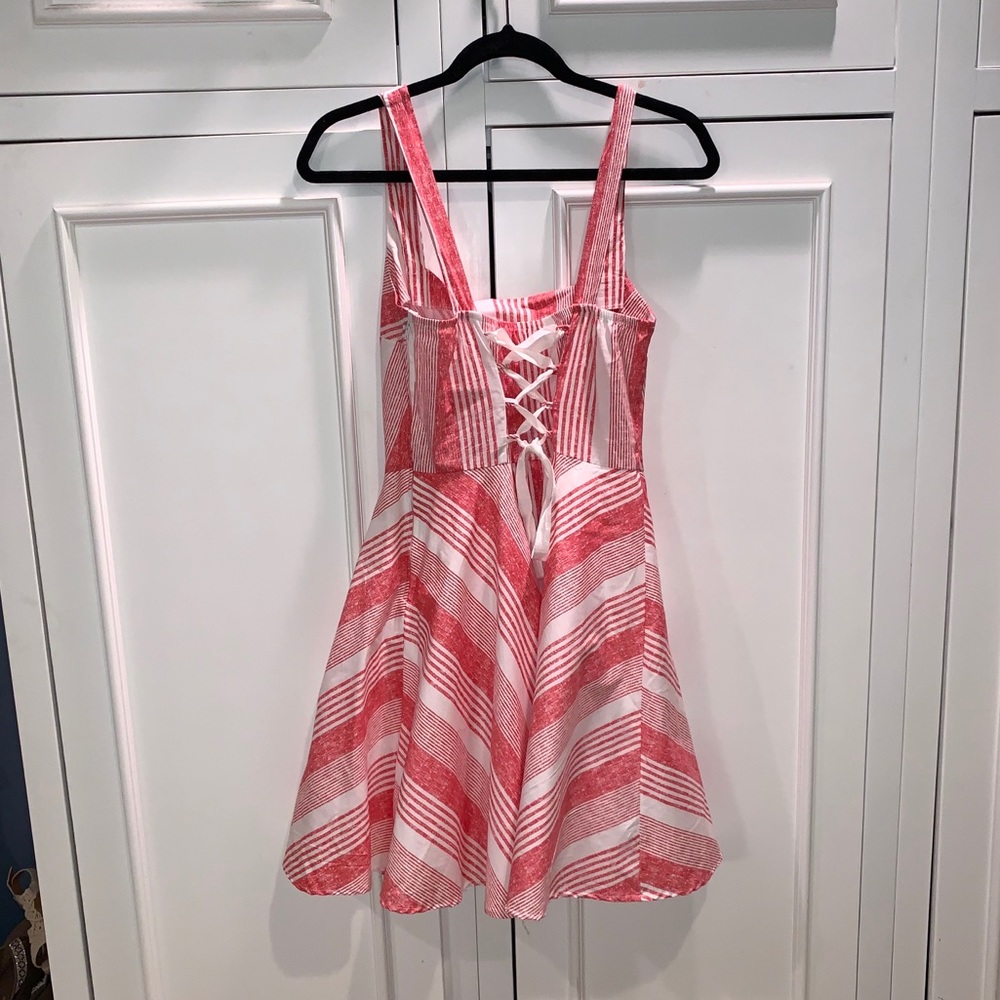 Bailey Blue red and white striped dress